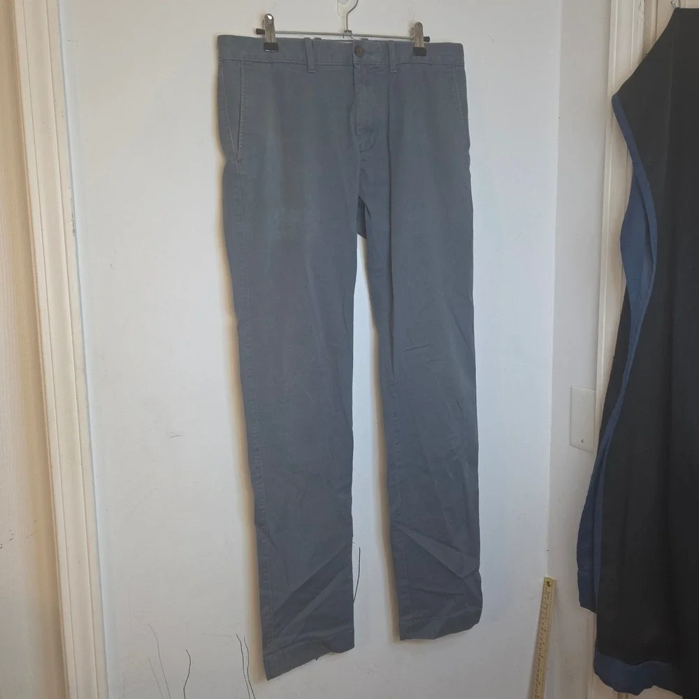 J.Crew Flex Slim Chino Pants Mens 32x34 Blue Gray Stretch Cotton Twill Casual